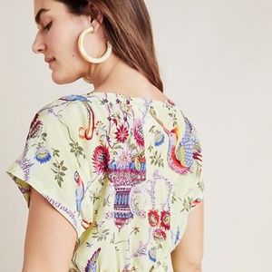 Anthropologie Maeve Garden Silk Blouse, 10
